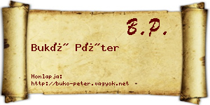 Bukó Péter névjegykártya