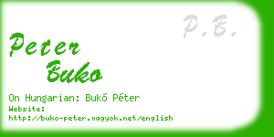 peter buko business card