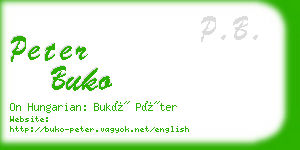 peter buko business card